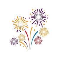 Fireworks and Stars Are in the Air With a White Background vector