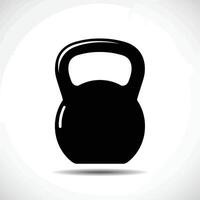 A black kettlebell icon on a white background vector