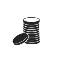 A black and white illustration of a stack of coins vector