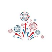 Beautiful Fireworks and Stars Are in the Air vector