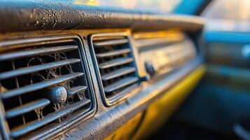 Mold and fungal growth in car air vents, highlighting neglect and decay photo
