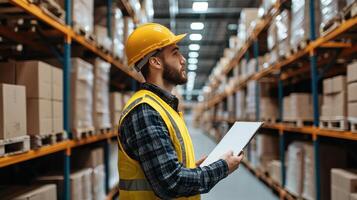 Optimizing supply chain management in warehouse environment Supply chain management concept photo