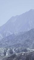View of the Afghan mountains in fog video