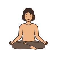 A man sitting in a lotus position vector