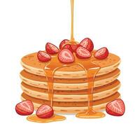 Pancakes with syrup vector
