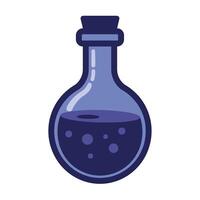 A bottle with liquid in it on a white background vector