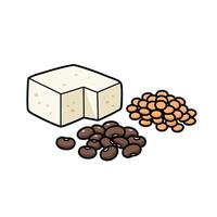 A block of cheese, beans and nuts vector