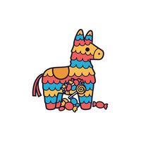 A colorful llama with a colorful dress vector