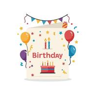 Birthday card illustration vector