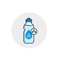 Water bottle icon with a drop of water vector