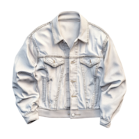 an image of a white denim jacket on a transparent background png
