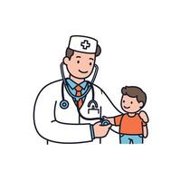 Doctor with child, illustration vector