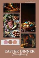 Easter Dinner Moodboard Pinterest Graphic template