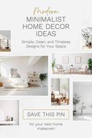 Pinterest Pin Cover for Modern Minimalist Home Decor Moodboard template