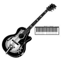 Guitar and keyboard vector