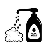 A black and white logo for bike wash vector