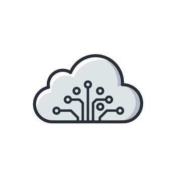 nube informática icono ilustración vector