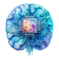 The brain is shown with a circuit board in the middle png