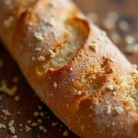 A close up of a bread with some cheese on it photo