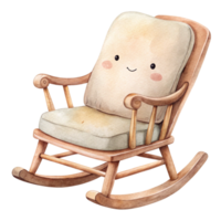 A rocking chair with a pillow on it png