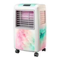 A portable air conditioner with watercolor design png