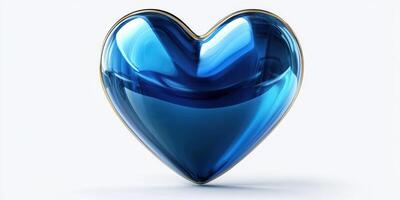 Bright blue heart shaped object reflecting light and showcasing elegant design photo
