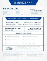 Circuit Clean Blue Technology Website Hosting Invoice Template