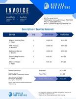Geometric Blue Technology Website Hosting Invoice Template