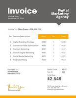 Digital Marketing Invoice template