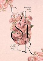 Easter Brunch Invitation Card with Flower Bouquet template