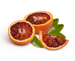 Blood red oranges sliced isolated with clipping path. Full depth of field png