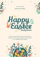 Easter Family Dinner Invitation Card template