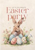 Vintage Easter Party Invitation template