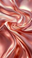 Metallic 3d liquid surface swirling in pink and silver texture, Rose gold generating abstract wave pattern for creative design backgrounds photo