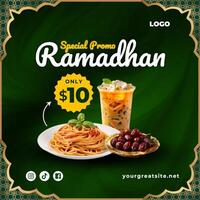 Green Ramadan Special Promo Social Post template
