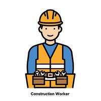 Construction worker with tools and helmet illustration vector