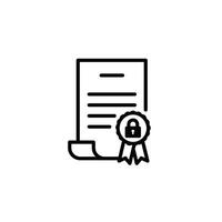 A document with a seal and a lock icon vector