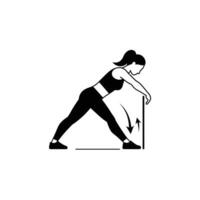 A woman is doing a push up on a bar. vector