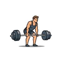 A man is squatting with a barbell vector