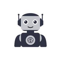 A robot with a brain on its head vector