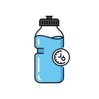 A bottle of water with a clock inside vector