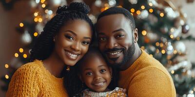 Happy family celebrating the holiday season together in a cozy atmosphere photo