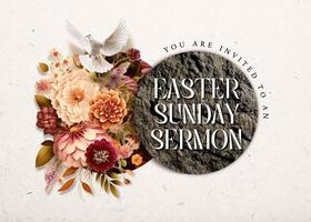 Easter Sunday Sermon Invitation Card template
