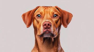 Portrait of a loyal dog studio setting low resolution image calm environment front view pet photography photo