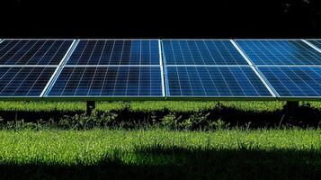 Solar panels on a field photo