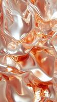 Metallic liquid surface swirling in pink and silver texture, Rose gold generating abstract wave pattern for creative design backgrounds photo