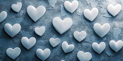 Decorative hearts on textured wall create a whimsical atmosphere for romantic settings and events photo