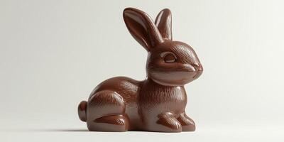 Chocolate rabbit sculpture on a clean background suitable for decorative purposes or Easter celebrations photo