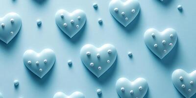 Background featuring light blue hearts with raised dots arranged in a pattern creating a playful and cheerful atmosphere photo