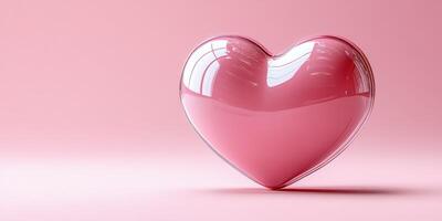 Heart-shaped object on a soft pink background creating a romantic atmosphere for celebrations or decorations photo